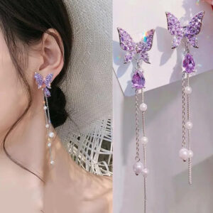 Lavender Butterfly Earrings