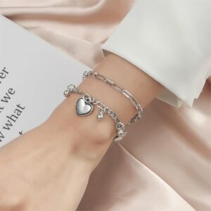 Vintage Heart Charm Bracelet