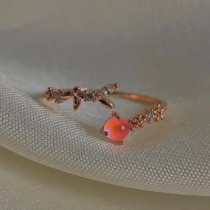 Coral Kiss Blossom Ring