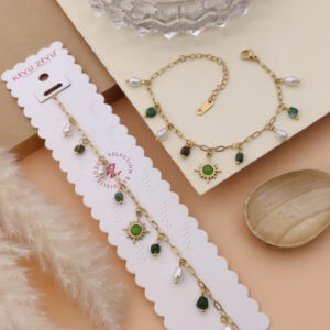 Emerald Radiance Charm Bracelet