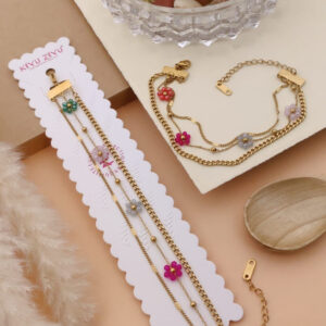 Blossom Charm Layered Bracelet