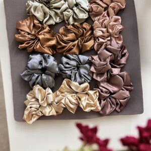 Earth Tone Satin Scrunchies